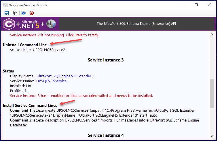 Command Lines to Add / Remove Services