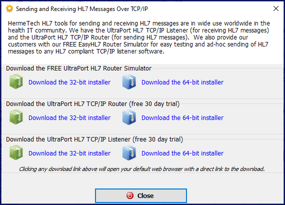 Download UltraPort HL7 TCP/IP Software Download UltraPort HL7 TCP/IP Software